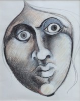 Lot 503 - Geoffrey Key, Head II, crayon.