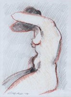Lot 504 - Geoffrey Key, Seated Figure, mixed media.