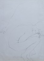 Lot 509 - Fritz Aigner, Crouching figure, ink.