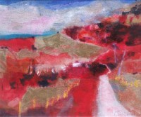 Lot 512 - Caroline Bailey, Road on Loch Scridain, mixed media.