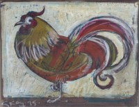Lot 516 - Geoffrey Key, Cockerel, mixed media.
