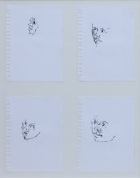 Lot 526 - Kyffin Williams, Face studies, ink (4).