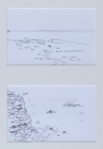 Lot 527 - Kyffin Williams, Two coastal views, ink (2).