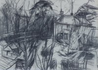Lot 536 - David James Carr, Norfolk landscape, pencil.