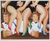 Lot 550 - After Beryl Cook, Dancing on the Bar, signed limited edition print.