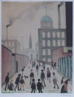 Lot 551 - After L.S. Lowry, Mrs Swindell's Picture, signed limited edition print.