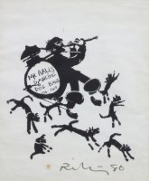 Lot 552 - Harold Riley, Mr Hall's Dancing Dog Band, signed lithograph.