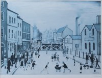 Lot 554 - After L.S. Lowry, The Crossing, signed limited edition print.