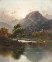 Lot 558 - A.F. de Breanski, Sunrise - Dovedale, oil.