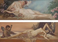 Lot 564 - English School, 19th century, Reclining nudes, oil on canvas (2).
