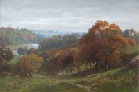 Lot 567 - George Wright of Annan, On the Annan, from the Red Braes (Milnfield Merse) and On the Annan, oil (2).