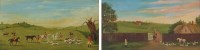 Lot 571 - William Dalby, Hunting scenes, a pair, oil (2).