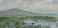 Lot 584 - Frank Wood, Catshole, Cornish Moors, watercolour.