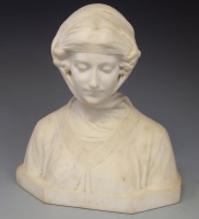 Lot 595 - Attilio Fagioli, A white marble bust of Beatrice.