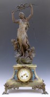 Lot 613 - Gilt mantel clock.