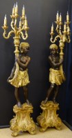 Lot 627 - Pair of reproduction blackamore floor standing