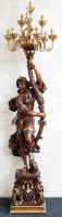 Lot 628 - Reproduction floor standing candelabra.