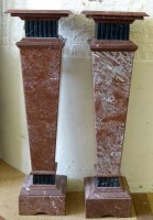 Lot 634 - Pair marble jardinier stands.