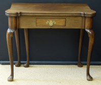 Lot 680 - George III mahogany card table.