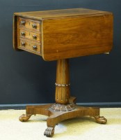 Lot 689 - William IV rosewood work table.