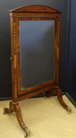Lot 702 - Edwardian mahogany and inlaid chevel mirror.