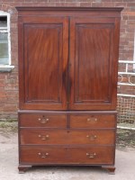 Lot 710 - 19th century mahogany press cupboard