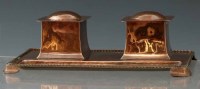 Lot 17 - Copper ink stand Birmingham Guild of Handicrafts