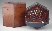 Lot 43 - Concertina with mahogany box.