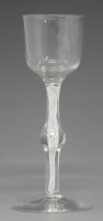 Lot 65 - Wine glass, opaque twist, centre knop.