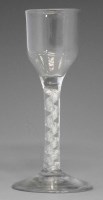 Lot 66 - Wine glass, air twist, seven ply spiral.