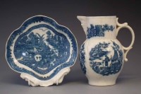 Lot 89 - Caughley mask jug and a dish