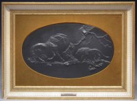 Lot 130 - Wedgwood black Basalt plaque frightened horse.