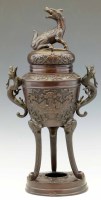 Lot 215 - Japanese bronze incense burner.