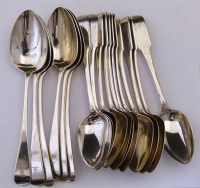 Lot 228 - Seventeen Victorian silver Old English and Fiddle