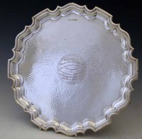 Lot 238 - Silver presentation salver by Walker & Hall.