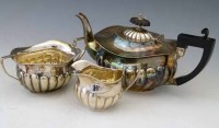 Lot 245 - 3 piece silver tea set.