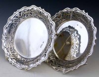 Lot 246 - Pair of silver bon bon dishes by Goldsmiths v
