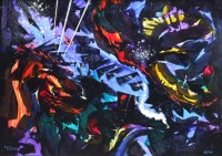 Lot 332 - David Wilde, Salford Docks Blitz, acrylic.