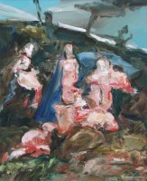 Lot 341 - Maurice Cockrill, Hunters, oil.