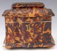Lot 5 - Tortoiseshell tea caddy.