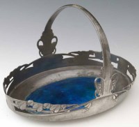 Lot 8 - Tudric pewter and enamel oval basket 0359