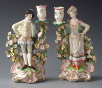 Lot 125 - Pair of Derby candlestick figures circa 1800