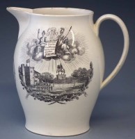 Lot 131 - Herculaneum Liverpool Creamware 'Amnesty' jug