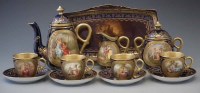 Lot 153 - Vienna type cabinet set and similar tray.
