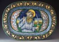 Lot 155 - Italian Maiolica platter signed D. Leoncini