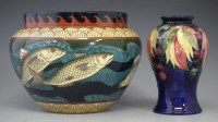 Lot 193 - Foley Intarsio jardinière and Moorcroft Vase
