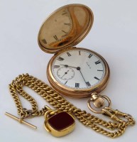Lot 275 - Elgin 9ct gold pocket watch with 9ct gold double