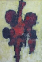 Lot 283 - William Gear, Red Idol, oil.