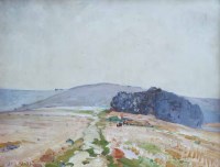 Lot 291 - J.E. Duggins, Under the Downs, Sussex, oil.