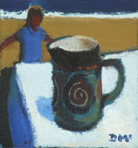 Lot 292 - Donald McIntyre, Girl and Jug, oil.
